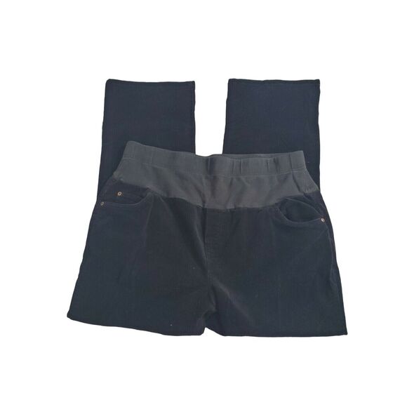 Mimi Maternity Pants - MiMi Maternity Pants Size L Womens‎ Black Corduroy Straight Leg Bottoms